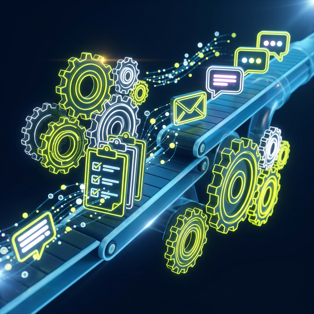 Business automation gears representing efficient operational workflows in Pondicherry